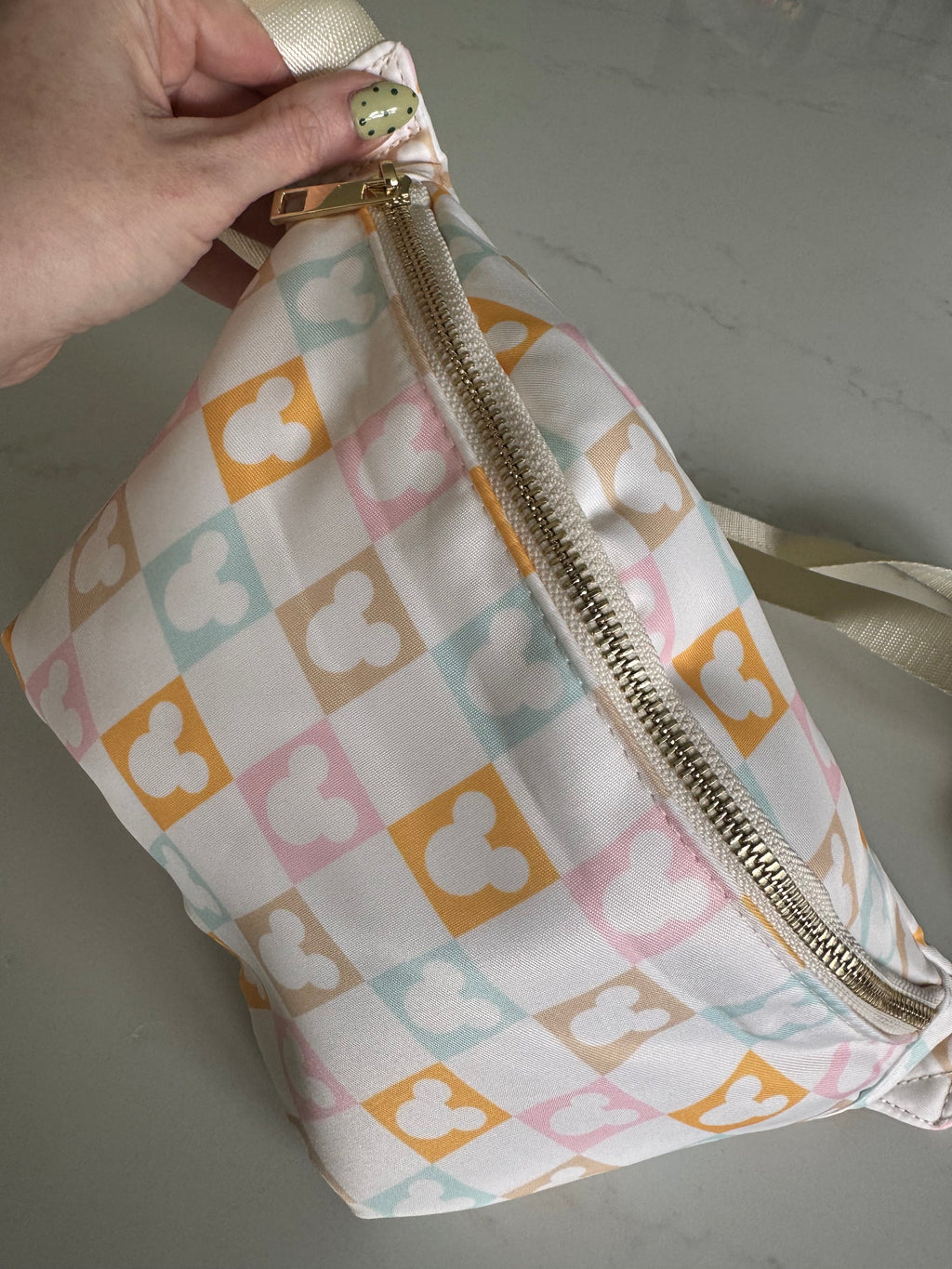 Multi Coloured Minnie head character Bum Bag