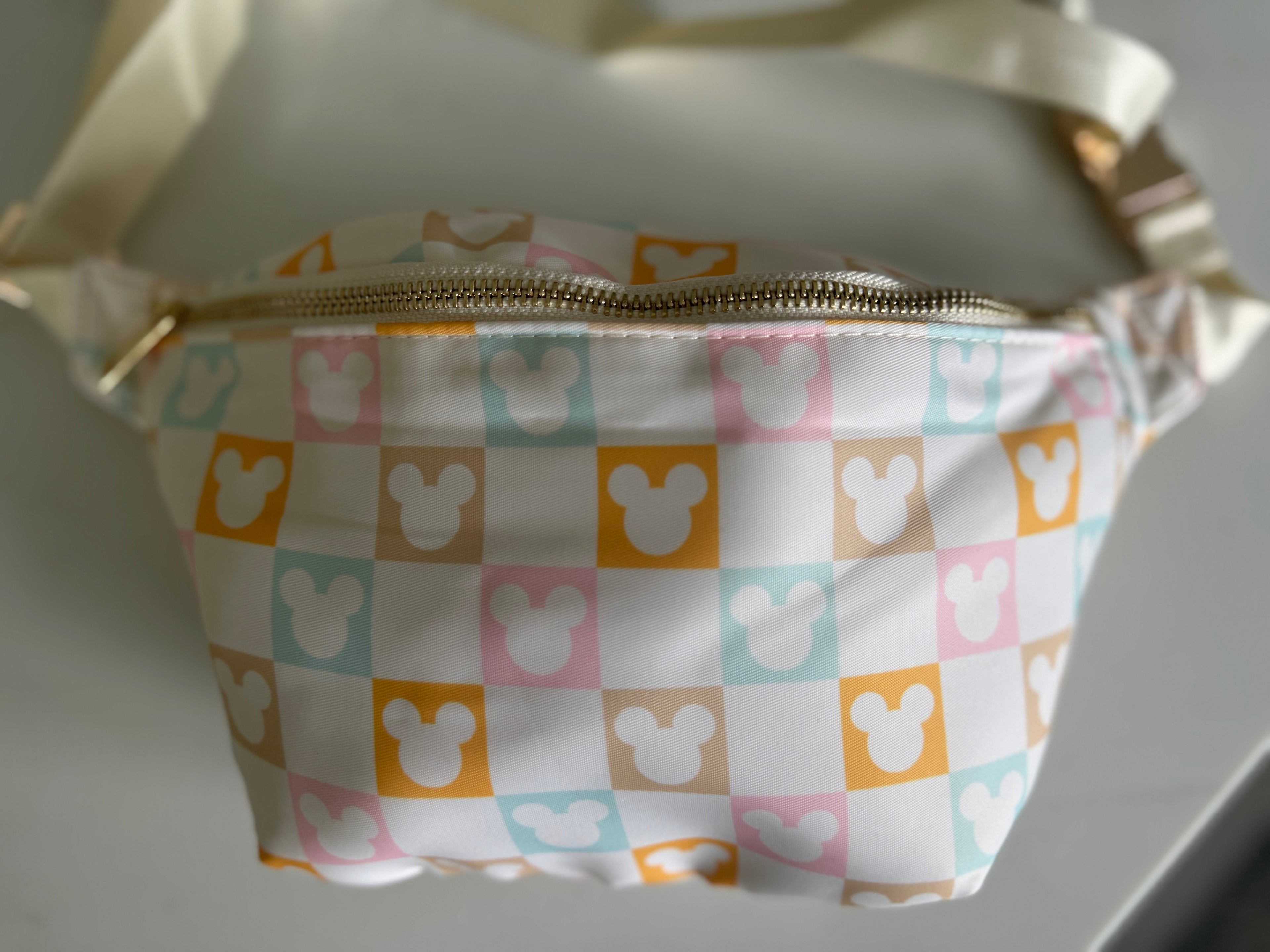 Multi Coloured Minnie head character Bum Bag