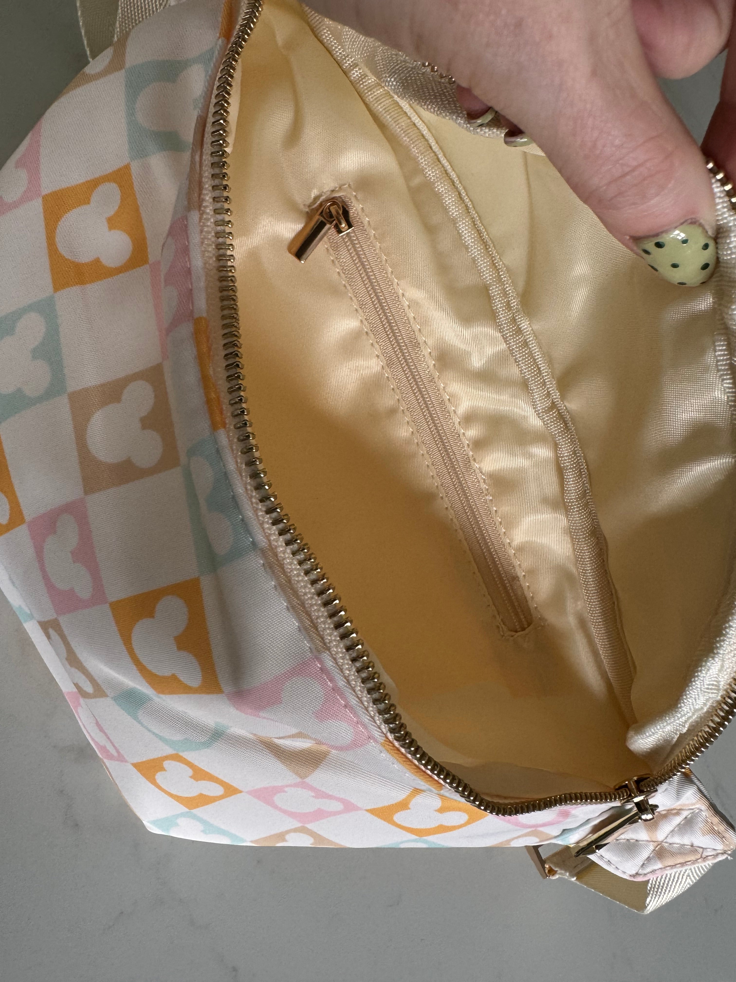 Multi Coloured Minnie head character Bum Bag