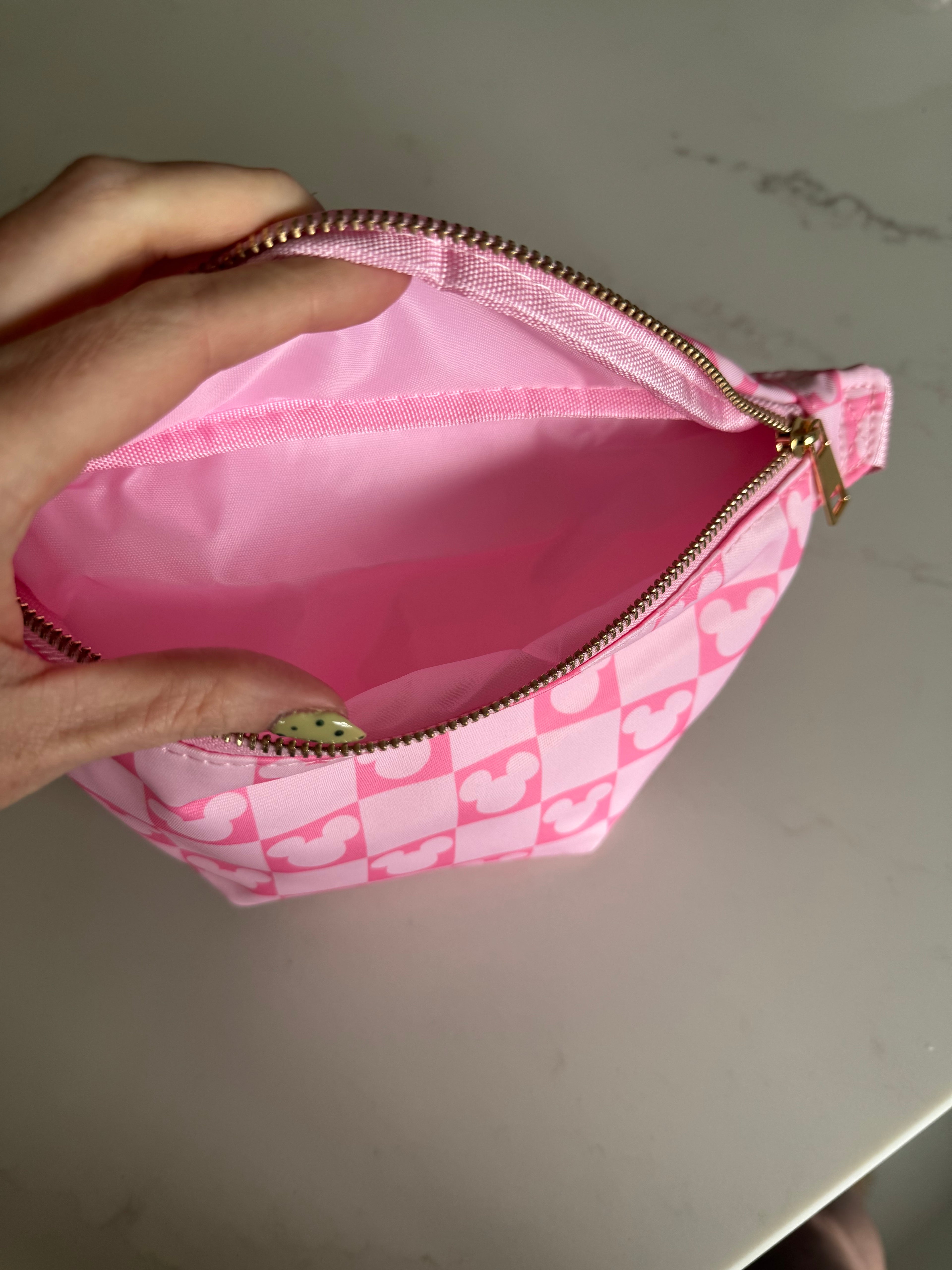 Pink Minnie Check Bum Bag | Minnie Mouse Theme Park Travel Waist Bag
