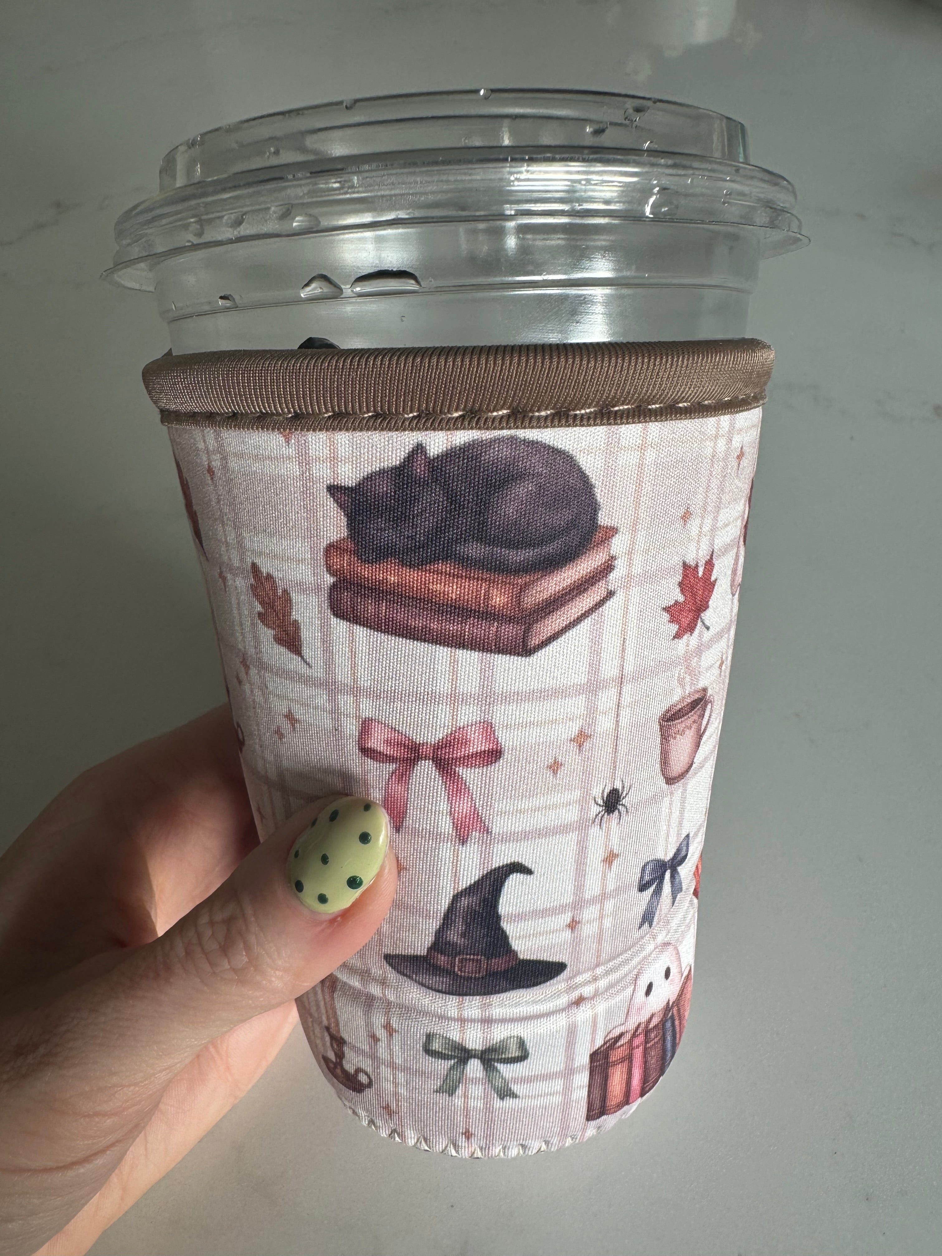 Reusable Iced Coffee Cup Sleeve Cosy Halloween