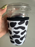 Reusable Iced Coffee Cup Sleeve Cow Print