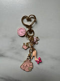 Pink Princess Charm Keychain – Fairytale Carriage & Glass Slipper Bag Charm
