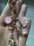 Pink Fairytale Castle & Princess Charm Keychain – Magical Park Bag Charm