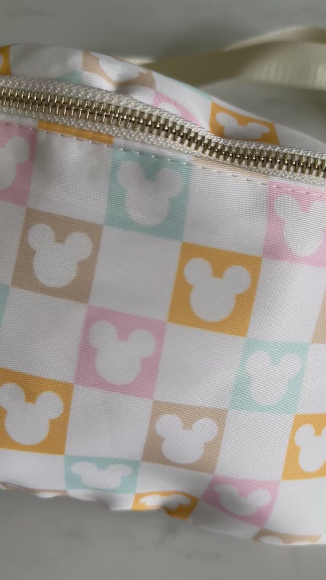 Multi Coloured Minnie head character Bum Bag