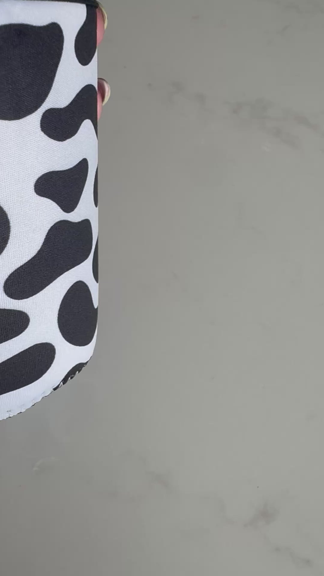 Reusable Iced Coffee Cup Sleeve Cow Print